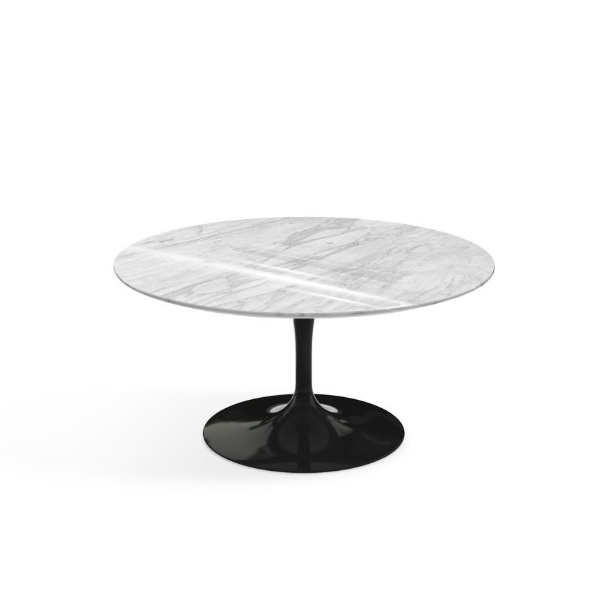 Saarinen Coffee Table - 35&quot; Round Coffee Tables Knoll Black Calacatta marble, Shiny finish 