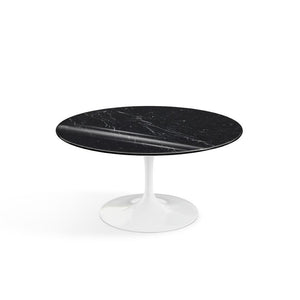 Saarinen Coffee Table - 35" Round Coffee Tables Knoll White Nero Marquina marble, Shiny finish 
