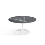 Saarinen Coffee Table - 35" Round Coffee Tables Knoll White Grigio Marquina marble, Shiny finish 