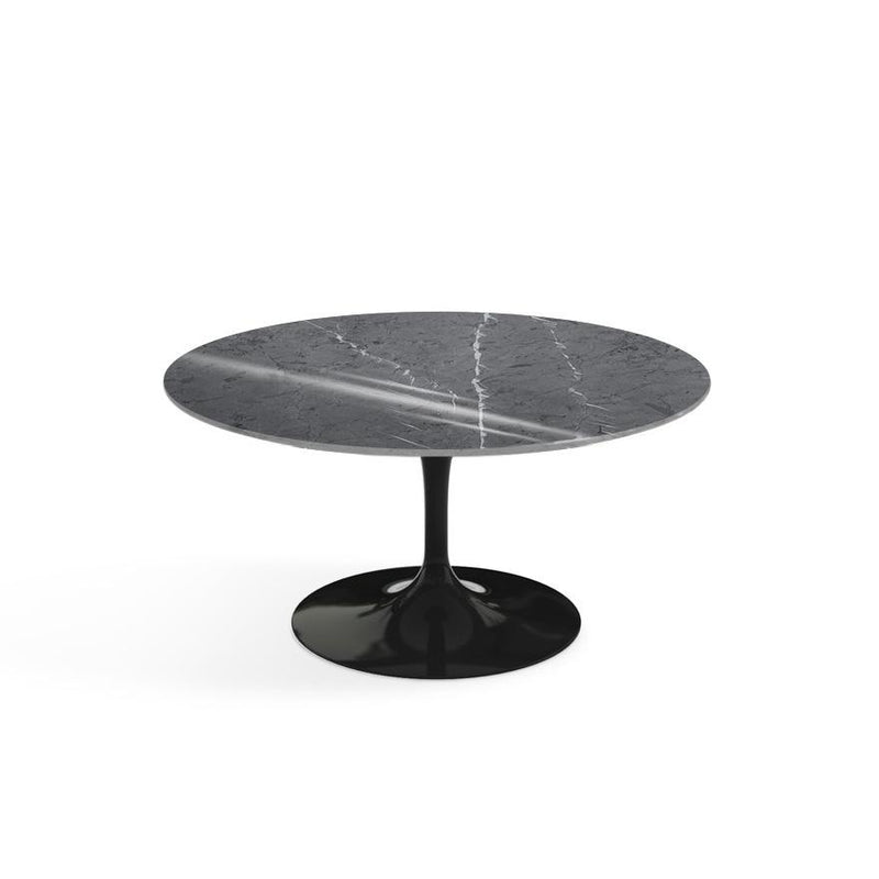 Saarinen Coffee Table - 35" Round Coffee Tables Knoll Black Grigio Marquina marble, Shiny finish 