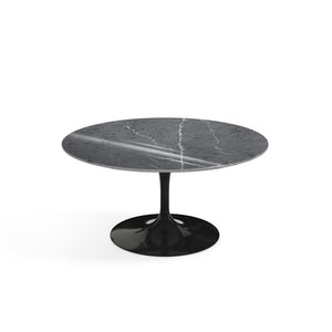 Saarinen Coffee Table - 35" Round Coffee Tables Knoll Black Grigio Marquina marble, Shiny finish 