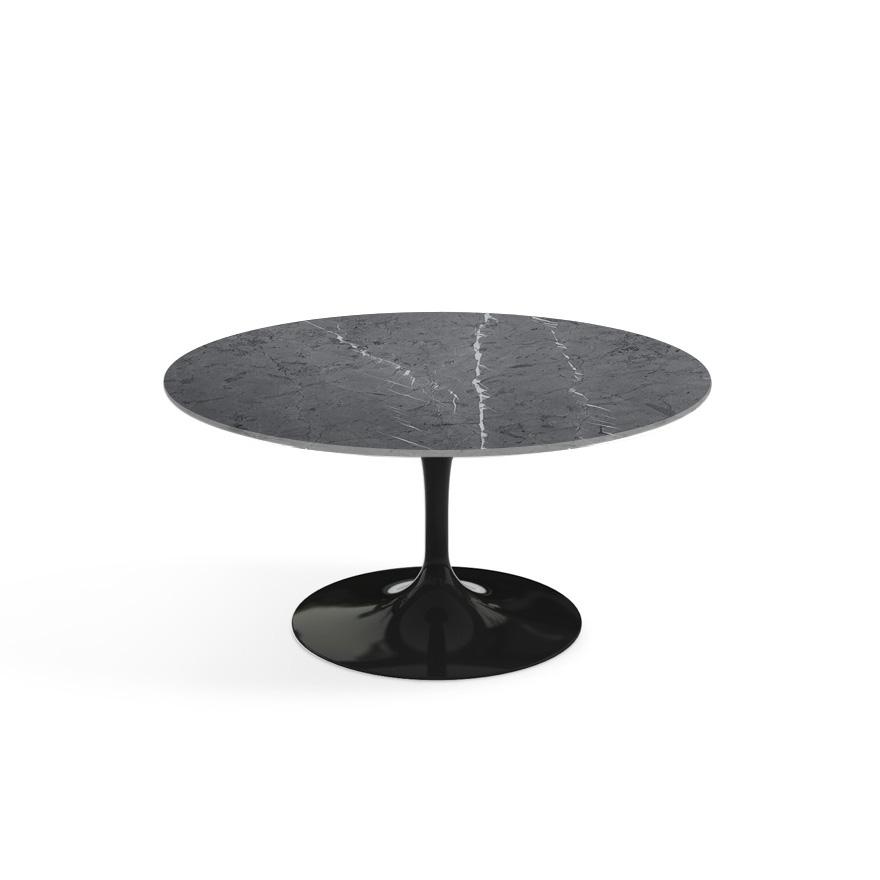 Saarinen Coffee Table - 35&quot; Round Coffee Tables Knoll Black Grigio Marquina marble, Satin finish 