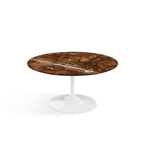 Saarinen Coffee Table - 35" Round Coffee Tables Knoll White Espresso marble, Shiny finish 