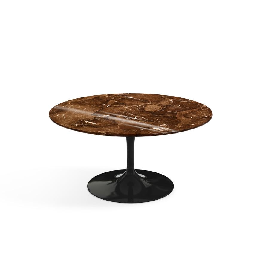 Saarinen Coffee Table - 35&quot; Round Coffee Tables Knoll Black Espresso marble, Shiny finish 