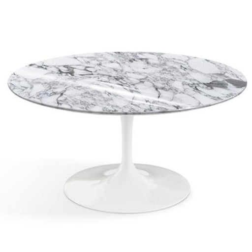 Saarinen Coffee Table - 35" Round Coffee Tables Knoll White Arabescato marble, Shiny finish 