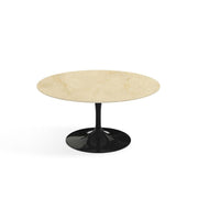 Saarinen Coffee Table - 35" Round Coffee Tables Knoll Black Empire Beige marble, Satin finish 