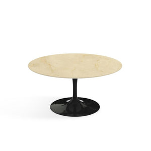 Saarinen Coffee Table - 35" Round Coffee Tables Knoll Black Empire Beige marble, Satin finish 