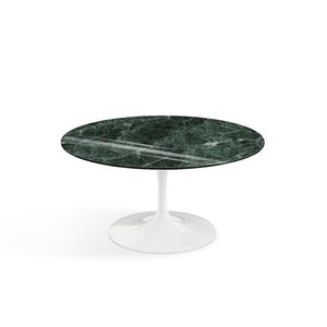 Saarinen Coffee Table - 35" Round Coffee Tables Knoll White Verde Alpi marble, Shiny finish 