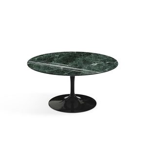 Saarinen Coffee Table - 35" Round Coffee Tables Knoll Black Verde Alpi marble, Shiny finish 