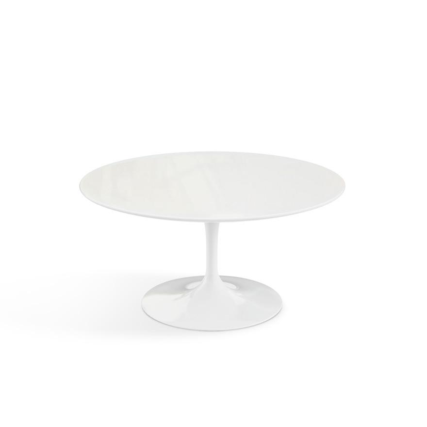 Saarinen Coffee Table - 35&quot; Round Coffee Tables Knoll White Vetro Bianco 