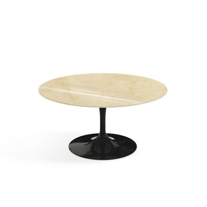 Saarinen Coffee Table - 35" Round Coffee Tables Knoll Black Empire Beige marble, Shiny finish 