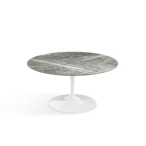 Saarinen Coffee Table - 35" Round Coffee Tables Knoll White Grey marble, Shiny finish 