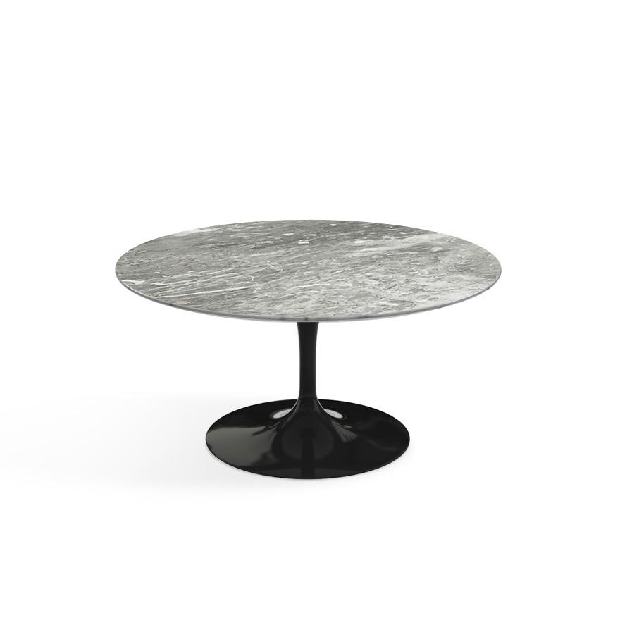Saarinen Coffee Table - 35&quot; Round Coffee Tables Knoll Black Grey marble, Satin finish 