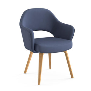 Saarinen Executive Arm Chair with Wood Legs Side/Dining Knoll Light Oak Journey - Wavelength 