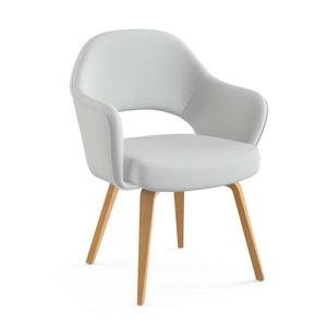 Saarinen Executive Arm Chair with Wood Legs Side/Dining Knoll Light Oak Journey - Jingle 