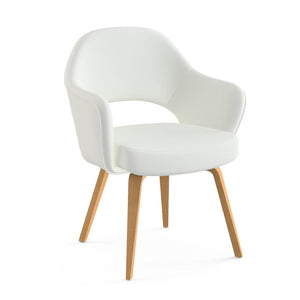 Saarinen Executive Arm Chair with Wood Legs Side/Dining Knoll Light Oak Journey - Mitten 