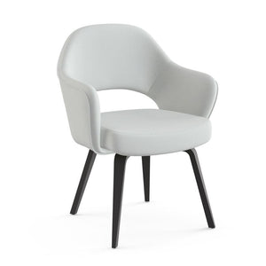 Saarinen Executive Arm Chair with Wood Legs Side/Dining Knoll Ebonized Walnut Journey - Jingle 