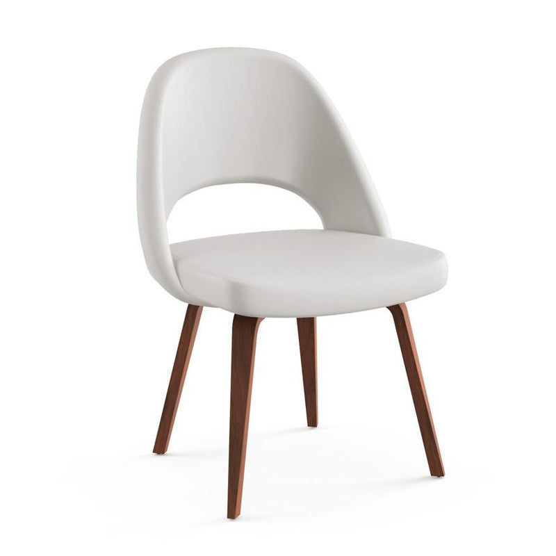 Saarinen Executive Armless Chair With Wood Legs Side/Dining Knoll 