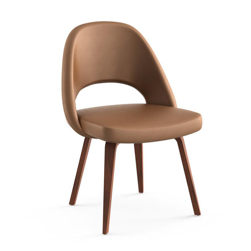 Saarinen Executive Armless Chair With Wood Legs Side/Dining Knoll 