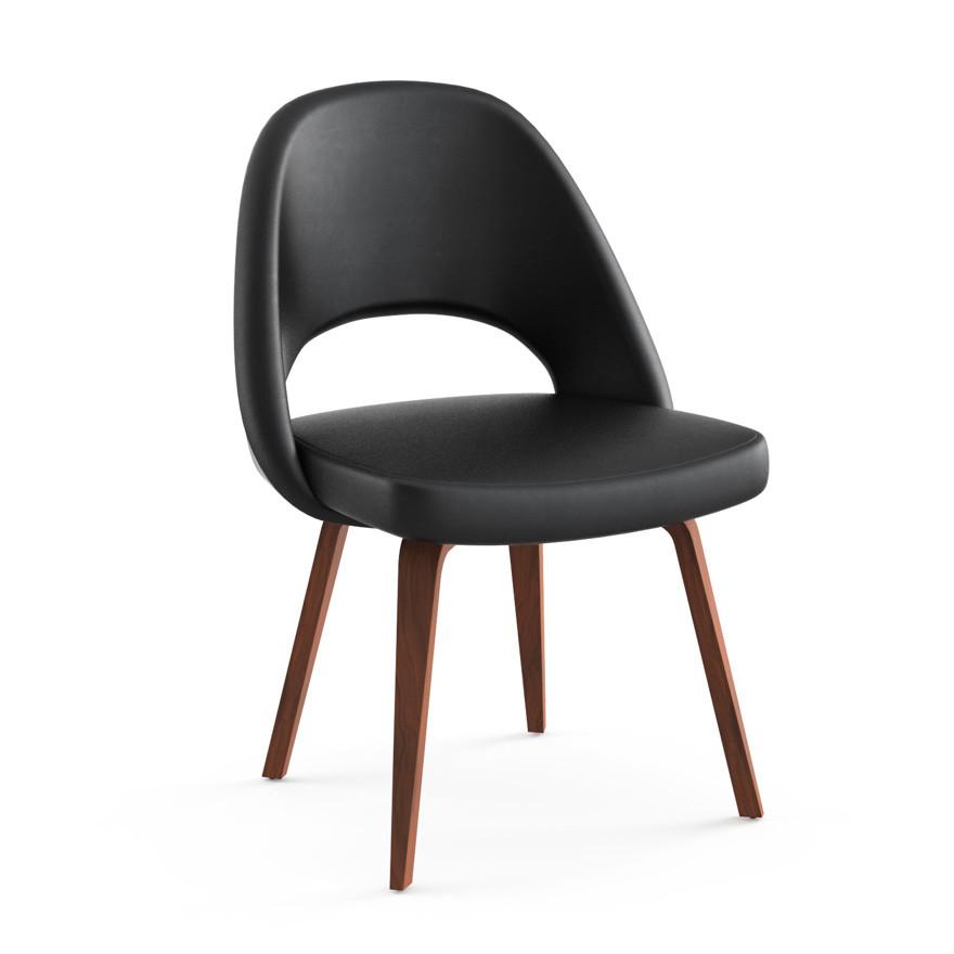 Saarinen Executive Armless Chair With Wood Legs Side/Dining Knoll 