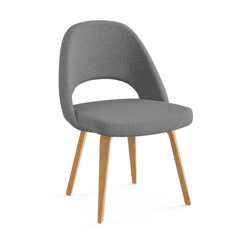 Saarinen Executive Armless Chair With Wood Legs Side/Dining Knoll 
