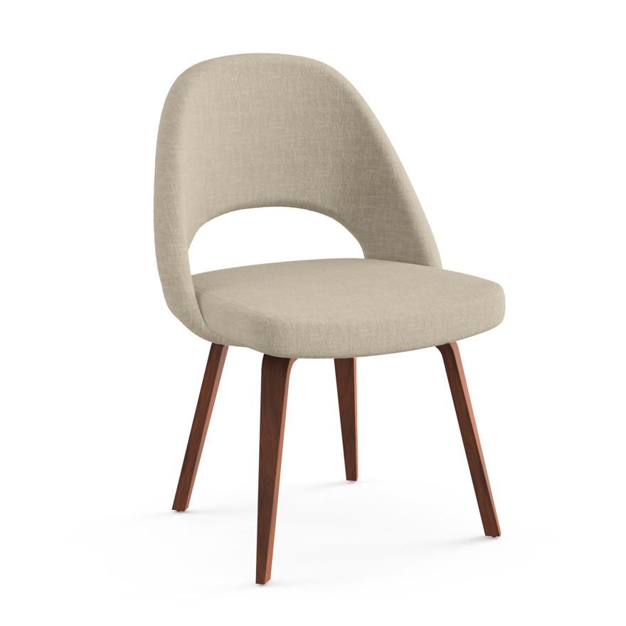 Saarinen Executive Armless Chair With Wood Legs Side/Dining Knoll 