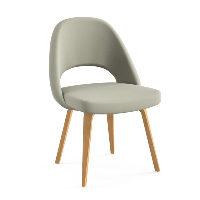 Saarinen Executive Armless Chair With Wood Legs Side/Dining Knoll 
