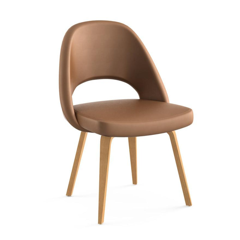Saarinen Executive Armless Chair With Wood Legs Side/Dining Knoll 