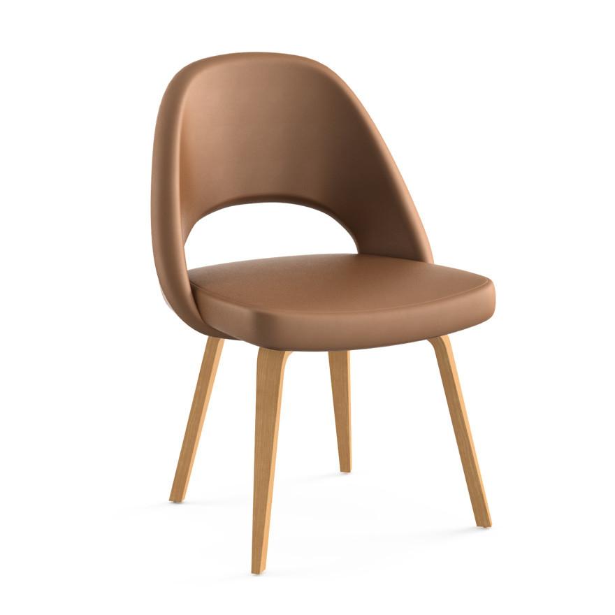 Saarinen Executive Armless Chair With Wood Legs Side/Dining Knoll 