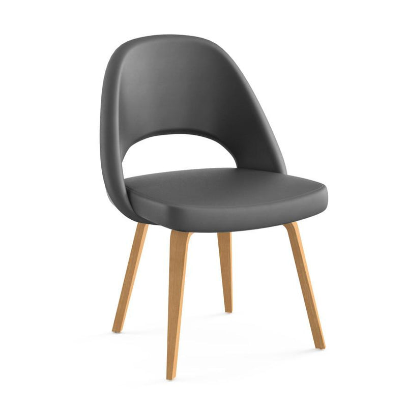 Saarinen Executive Armless Chair With Wood Legs Side/Dining Knoll 