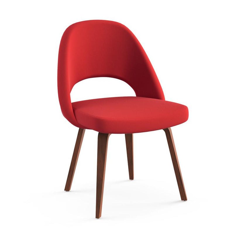 Saarinen Executive Armless Chair With Wood Legs Side/Dining Knoll 