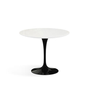 Saarinen Outdoor Dining Table - 35" Round Outdoors Knoll Black Vetro Bianco 