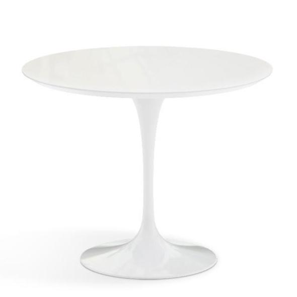 Saarinen Outdoor Dining Table - 35" Round Outdoors Knoll White Vetro Bianco 