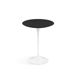 Saarinen Side Table - 16" Round side/end table Knoll White Black laminate 