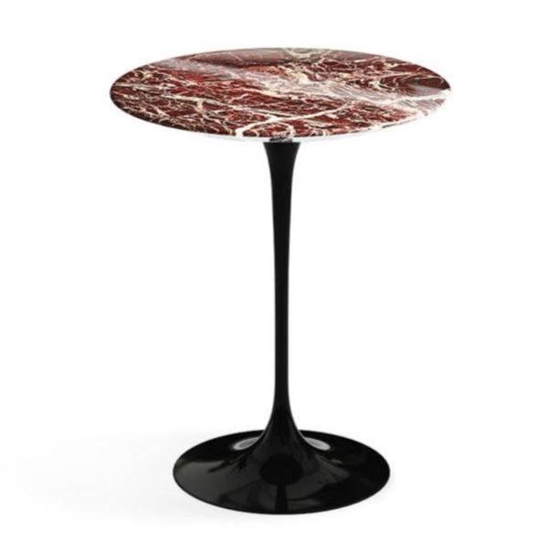 Saarinen Side Table - 16" Round with Limited Edition Rosso Rubino Top side/end table Knoll Polished Rosso Rubino 