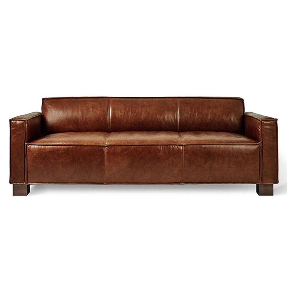 Cabot Sofa Sofa Gus Modern Saddle Brown Leather 