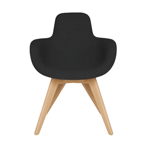 Scoop High Chair Back With Wood Legs Side/Dining Tom Dixon Natural Leg - Hallingdal 65 -0190 