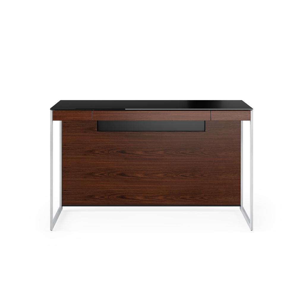 Sequel 20 Compact Desk 6103 Desk's BDI Chocolate Stained Walnut Satin Nickel 