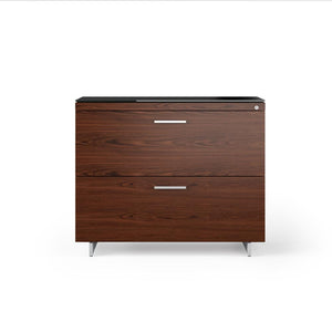 Sequel 20 Lateral File Cabinet 6116 storage BDI Chocolate Stained Walnut Satin Nickel 