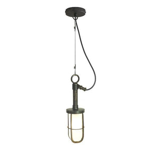 Ship's Well Glass Pendant Pendant Lights Original BTC Frosted Glass Weathered Brass 