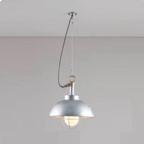 Shipyard Pendant suspension lamps Original BTC Galvanised | Frosted Glass 