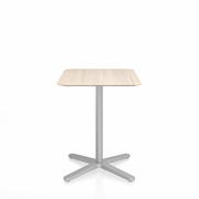 Emeco 2 Inch X Base Cafe Table - Rectangular Coffee table Emeco Silver Powder Coated Ash 