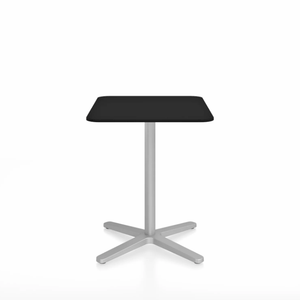 Emeco 2 Inch X Base Cafe Table - Rectangular Coffee table Emeco Silver Powder Coated Black HPL 