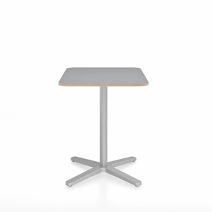 Emeco 2 Inch X Base Cafe Table - Rectangular Coffee table Emeco Silver Powder Coated Grey Laminate Plywood 