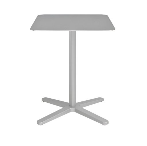 Emeco 2 Inch X Base Cafe Table - Rectangular Coffee table Emeco Silver Powder Coated Hand Brushed Aluminum 