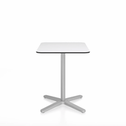 Emeco 2 Inch X Base Cafe Table - Rectangular Coffee table Emeco Silver Powder Coated White HPL 