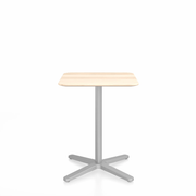 Emeco 2 Inch X Base Cafe Table - Square Coffee Tables Emeco 24" / 60 cm Silver Powder Coated Accoya (Outdoor Approved)