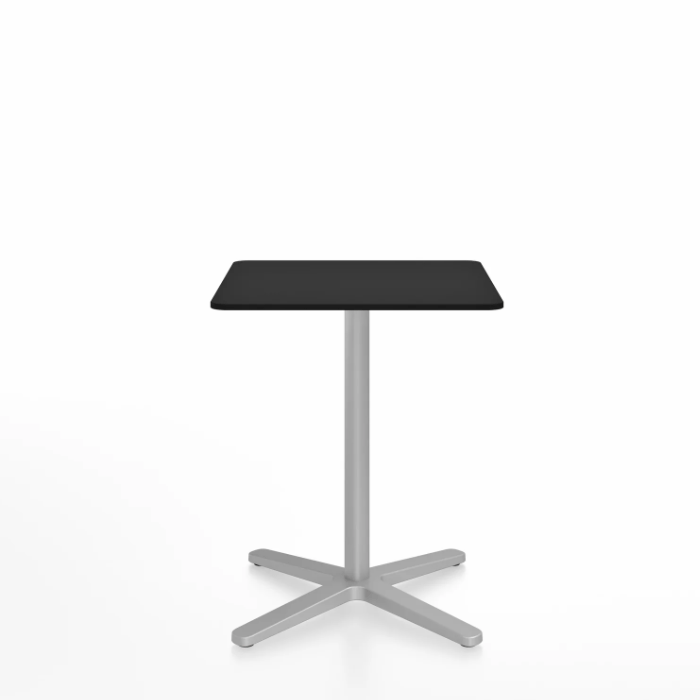 Emeco 2 Inch X Base Cafe Table - Square Coffee Tables Emeco 24&quot; / 60 cm Silver Powder Coated Black HPL