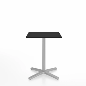 Emeco 2 Inch X Base Cafe Table - Square Coffee Tables Emeco 24" / 60 cm Silver Powder Coated Black HPL