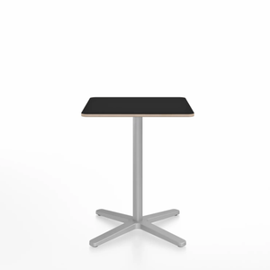 Emeco 2 Inch X Base Cafe Table - Square Coffee Tables Emeco 24" / 60 cm Silver Powder Coated Black Laminate Plywood